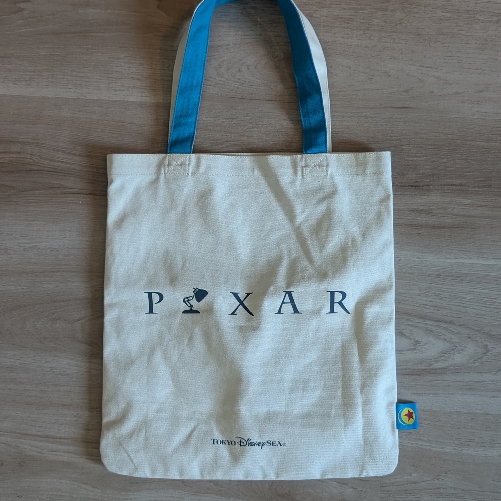 Pixar Canvas Tote Bag with Blue Handles